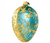 Weihnachtskugel -Ei 13 cm Goldene Taglilien 1