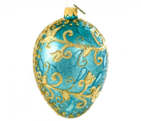 Weihnachtskugel -Ei 13 cm Goldene Taglilien 3